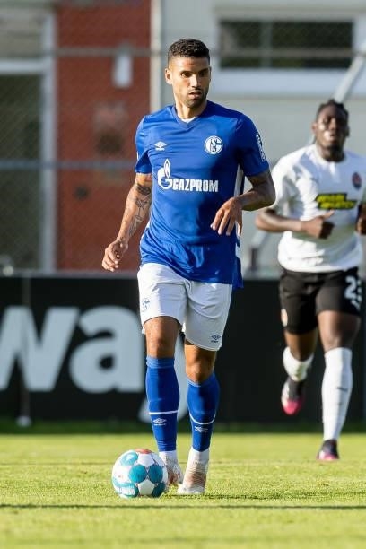 Victor Palsson of FC Schalke 04 controls the ball during the Pre-Season Friendly match between FC Schalke 04 and Shakhtar Donetsk at Waldstadion...