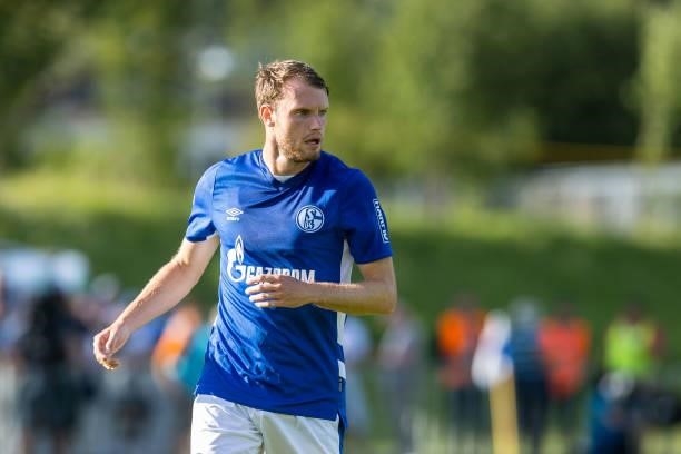 Thomas Ouwejan of FC Schalke 04 looks on during the Pre-Season Friendly match between FC Schalke 04 and Shakhtar Donetsk at Waldstadion Mittersill on...