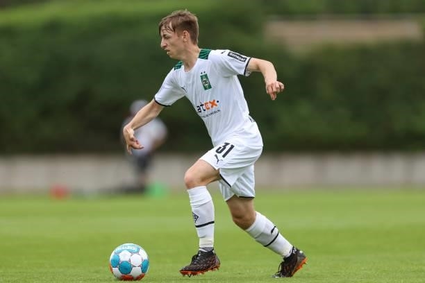 Luiz Skraback of Borussia Moenchengladbach controls the Ball during the Pre-Season Match between Borussia Moenchengladbach and Viktoria Koeln at...