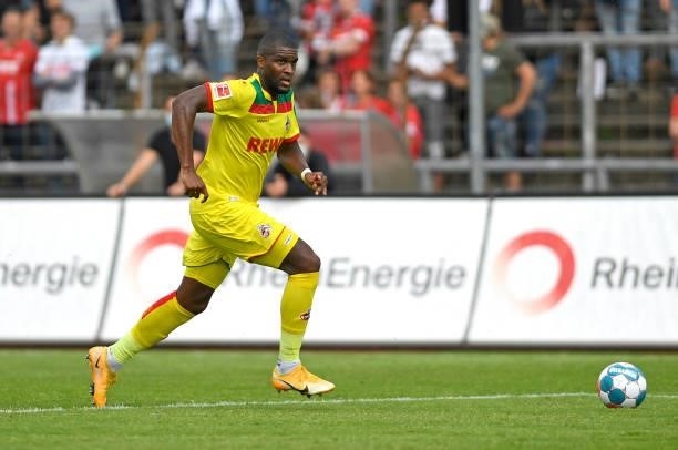 Anthony Modeste of 1. FC Koeln controls the ball during the Pre-Season Friendly match between Fortuna Koeln and 1. FC Koeln at Suedstadion on July 9,...