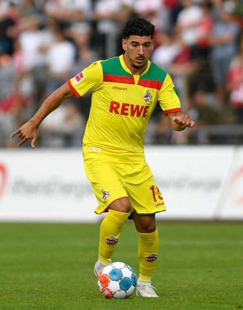 Dimitrios Limnios of 1. FC Koeln controls the ball during the Pre-Season Friendly match between Fortuna Koeln and 1. FC Koeln at Suedstadion on July...