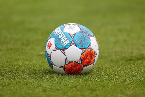 Derbystar official Matchball during the Pre-Season Match between Borussia Moenchengladbach and Viktoria Koeln at Grenzlandstadion on July 10, 2021 in...