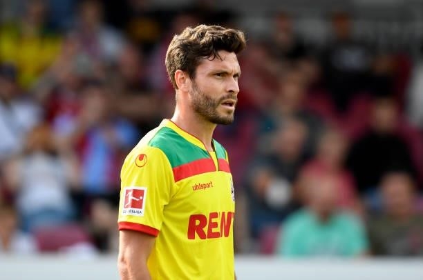 Jonas Hector of 1. FC Koeln looks on during the Pre-Season Friendly match between Fortuna Koeln and 1. FC Koeln at Suedstadion on July 9, 2021 in...