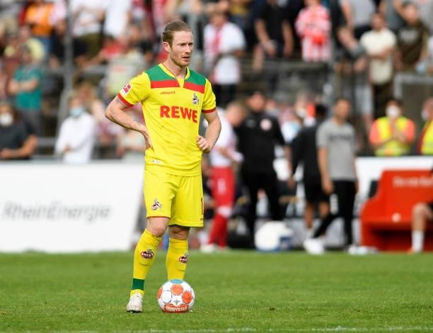 Florian Kainz of 1. FC Koeln looks on during the Pre-Season Friendly match between Fortuna Koeln and 1. FC Koeln at Suedstadion on July 9, 2021 in...