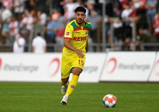 Dimitrios Limnios of 1. FC Koeln controls the ball during the Pre-Season Friendly match between Fortuna Koeln and 1. FC Koeln at Suedstadion on July...