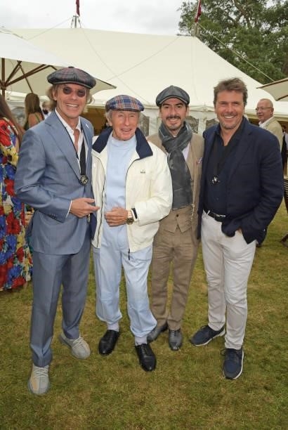 Paul Stewart, Sir Jackie Stewart, Dhani Harrison and Mark Stewart attend Cartier Style Et Luxe at the Goodwood Festival Of Speed at Goodwood...
