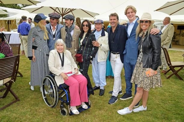 Helen Stewart, Dhani Harrison, Olivia Harrison, Sir Jackie Stewart, Mark Stewart, guest and Anne Stewart attend Cartier Style Et Luxe at the Goodwood...