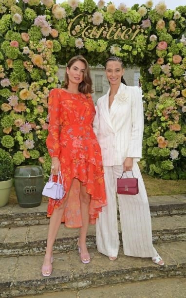 Lilou Le Sergent and Jordan Rand attend Cartier Style Et Luxe at the Goodwood Festival Of Speed at Goodwood Racecourse on July 11, 2021 in...