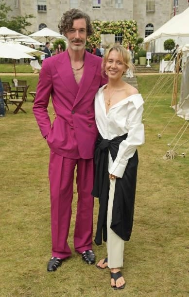 Richard Biedul and Melissa Tarling attend Cartier Style Et Luxe at the Goodwood Festival Of Speed at Goodwood Racecourse on July 11, 2021 in...