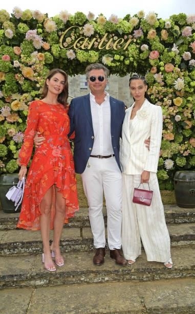Lilou Le Sergent, Managing Director of Cartier Ltd Laurent Feniou and Jordan Rand attend Cartier Style Et Luxe at the Goodwood Festival Of Speed at...