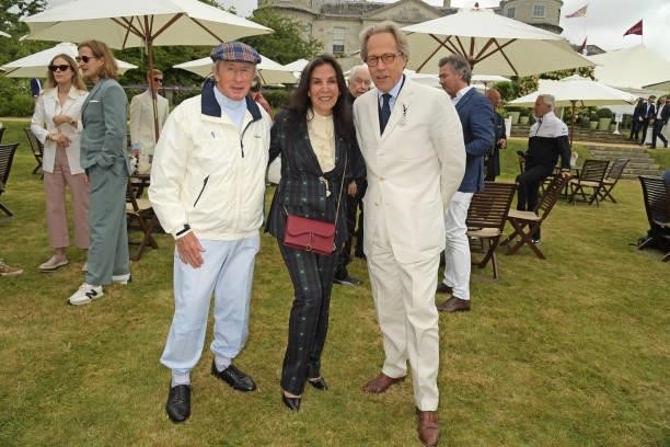 Sir Jackie Stewart, Olivia Harrison and Charles Gordon-Lennox, Duke of Richmond, attend Cartier Style Et Luxe at the Goodwood Festival Of Speed at...