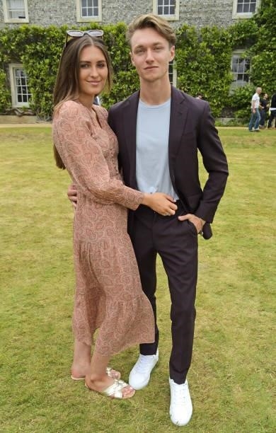 Gracie James and Harrison Osterfield attend Cartier Style Et Luxe at the Goodwood Festival Of Speed at Goodwood Racecourse on July 11, 2021 in...