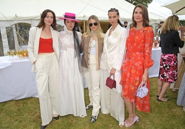 Martine Lervik, Betty Bachz, Bea Fresson, Jordan Rand and Lilou Le Sergent attend Cartier Style Et Luxe at the Goodwood Festival Of Speed at Goodwood...