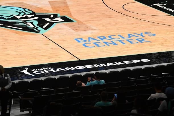 An interior shot of the Barclays Center before the game between the Connecticut Sun and the New York Liberty on July 11, 2021 at the Barclays Center...