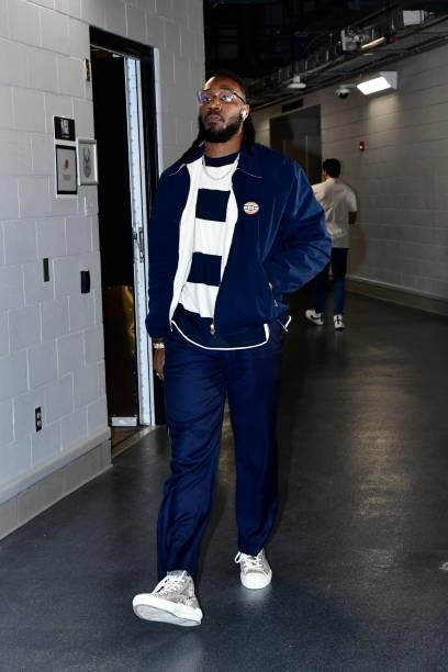 July 11: Jae Crowder of the Phoenix Suns arrives to the arena prior to the game against the Milwaukee Bucks during Game Three of the 2021 NBA Finals...