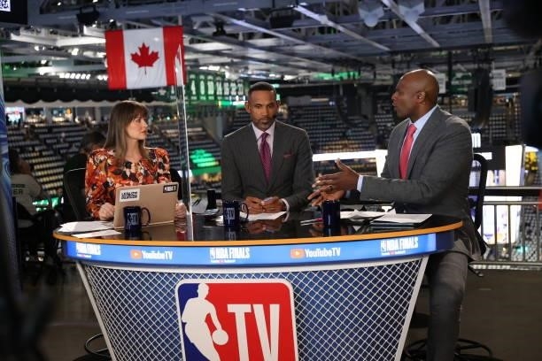 Analysts Kristen Ledlow, Grant Hill, and Brendan Haywood preview Game Three of the 2021 NBA Finals between the Milwaukee Bucks and the against the...