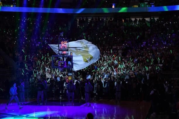 The Milwaukee Bucks fans celebrate during Game Three of the 2021 NBA Finals on July 11, 2021 at Fiserv Forum in Milwaukee, Wisconsin. NOTE TO USER:...