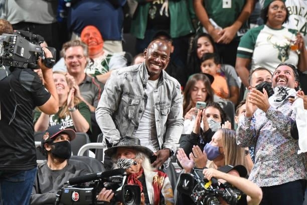 Former NFL Player, Donald Driver attends a game between the Phoenix Suns and Milwaukee Bucks during Game Three of the 2021 NBA Finals on July 11,...