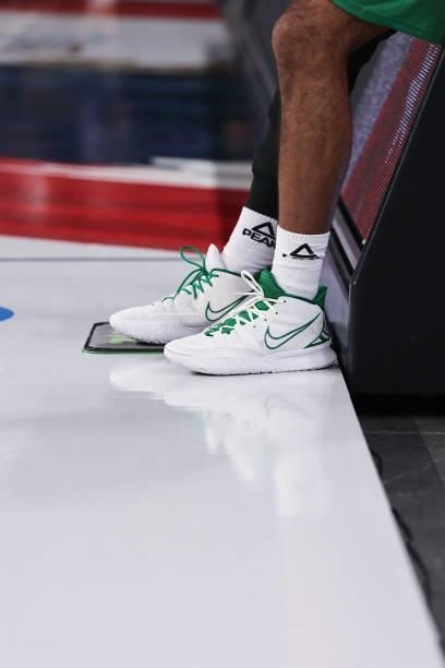 The sneakers worn by Gabe Vincent of the Nigeria Men's National Team after the game against the Milwaukee Bucks on July 10, 2021 at Michelob ULTRA...