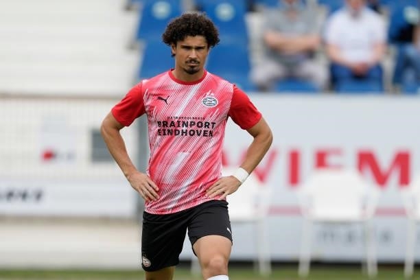 Andre Romalho of PSV during the Club Friendly match between VFL Osnabruck v PSV at the Bremer Brucke on July 10, 2021 in Osnabruck Germany