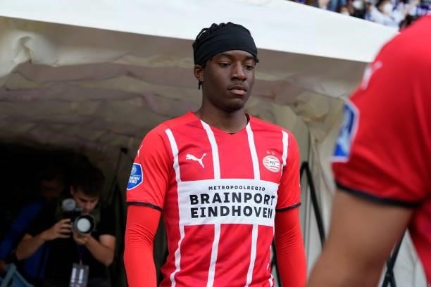 Noni Madueke of PSV during the Club Friendly match between VFL Osnabruck v PSV at the Bremer Brucke on July 10, 2021 in Osnabruck Germany