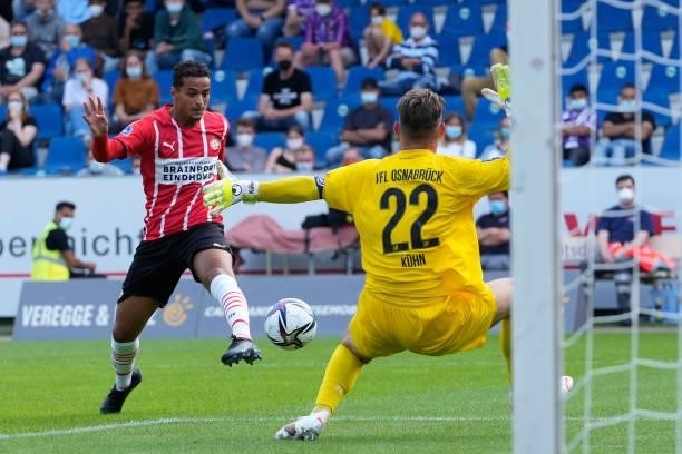 Mohamed Ihattaren of PSV during the Club Friendly match between VFL Osnabruck v PSV at the Bremer Brucke on July 10, 2021 in Osnabruck Germany