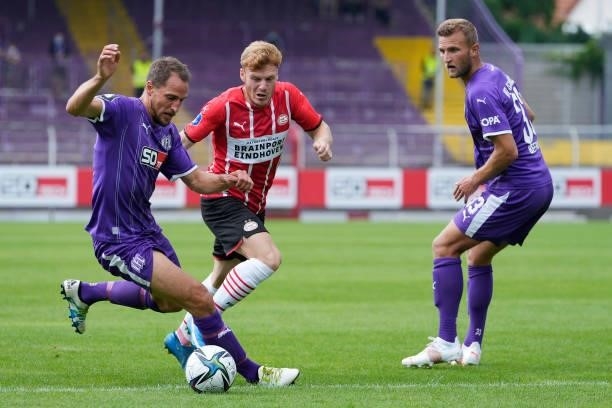 Yorbe Vertessen of PSV during the Club Friendly match between VFL Osnabruck v PSV at the Bremer Brucke on July 10, 2021 in Osnabruck Germany