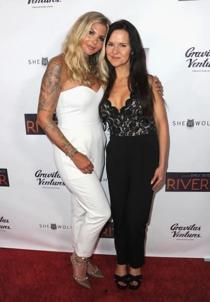 Emily Skye and Becki Hayes attend the Premiere Of "River