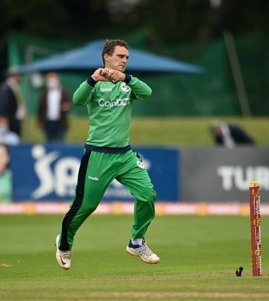 Dublin , Ireland - 13 July 2021; Andrew McBrine of Ireland during the 2nd Dafanews Cup Series One Day International match between Ireland and South...