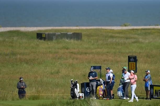 Australia's Cameron Smith plays from the 13th tee during a practice round for The 149th British Open Golf Championship at Royal St George's, Sandwich...