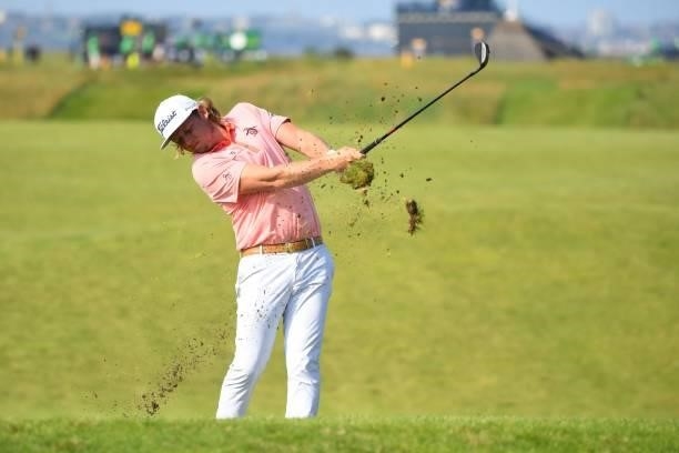 Australia's Cameron Smith plays from the 17th fairway during a practice round for The 149th British Open Golf Championship at Royal St George's,...