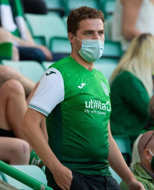 Hibernian fans return to the stadium for the first time since the coronavirus pandemic during a pre-season friendly between Hibernian and Arsenal at...