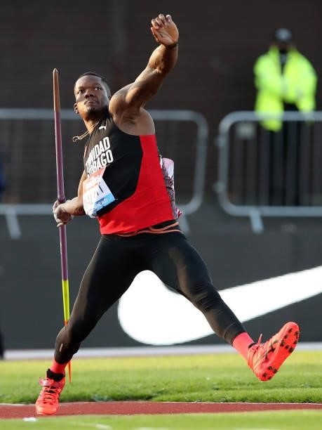 Keshorn Walcott of Trinidad and Tobago in action during the final of the men's javelin the Muller British Grand Prix, part of the Wanda Diamond...