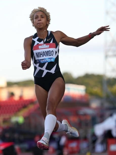 Malaika Mihambo of Germany in action during the final of the women's long jump during the Muller British Grand Prix, part of the Wanda Diamond League...