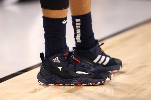 The sneakers of Zach LaVine of the USA Men's National Team during the game against the Argentina Men's National Team on July 13, 2021 at Michelob...