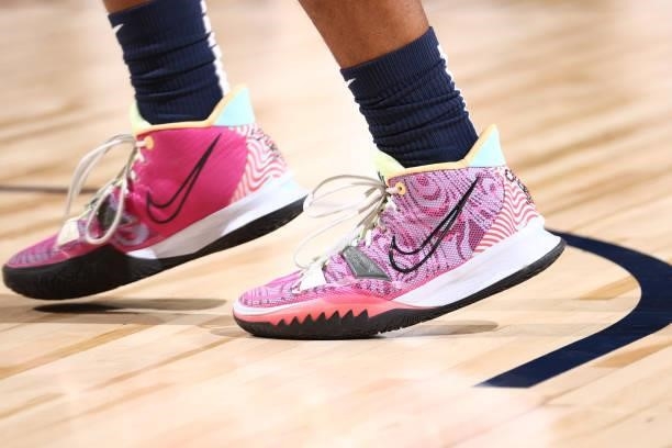 The sneakers worn by Darius Garland of the USA Men's National Team during the game against the Argentina Men's National Team on July 13, 2021 at...