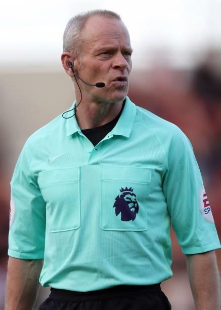 Referee Andy Woolmer during the Pre-season friendly between Northampton Town and West Ham United at Sixfields on July 13, 2021 in Northampton,...