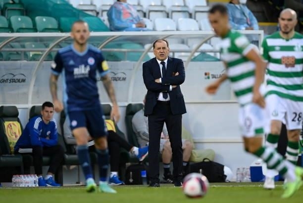 Dublin , Ireland - 13 July 2021; Slovan Bratislava manager Vladimír Weiss during the UEFA Champions League first qualifying round second leg match...