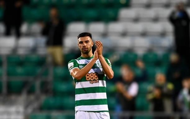 Dublin , Ireland - 13 July 2021; Danny Mandroiu of Shamrock Rovers after the UEFA Champions League first qualifying round second leg match between...