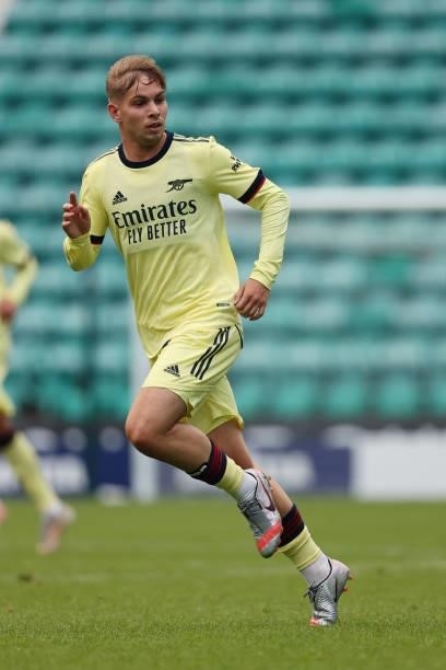 Emile Smith Rowe of Arsenal during the Pre-Season Friendly between Hibernian and Arsenal at Easter Road on July 13, 2021 in Edinburgh, Scotland.