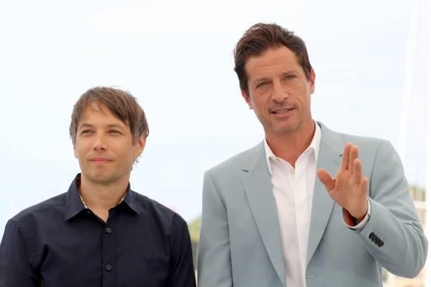 Us director Sean Baker and Us actor Simon Rex pose during a photocall for the film "Red Rocket