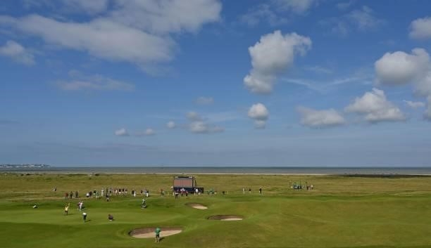 View looking across the 12th green on day one of The 149th British Open Golf Championship at Royal St George's, Sandwich in south-east England on...