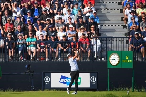 Australia's Cameron Smith plays from the 6th tee during his first round on day one of The 149th British Open Golf Championship at Royal St George's,...