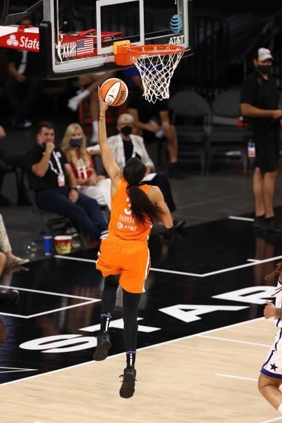 Candace Parker of Team WNBA shoots the ball against the USA Basketball Womens National Team during the AT&T WNBA All-Star Game 2021 on July 14, 2021...