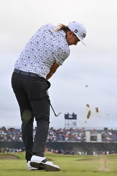 Australia's Cameron Smith plays from the 16th tee during his first round on day one of The 149th British Open Golf Championship at Royal St George's,...