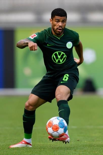 Paulo Otavio of VfL Wolfsburg controls the ball during the Pre-Season Match between VfL Wolfsburg and Holstein Kiel at AOK-Stadion on July 14, 2021...