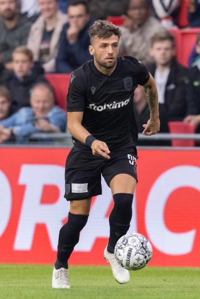 Lazaros Lamprou of PAOK FC controls the ball during the Pre-Season Friendly match between PSV Eindhoven and PAOK FC at Philips Stadion on July 14,...