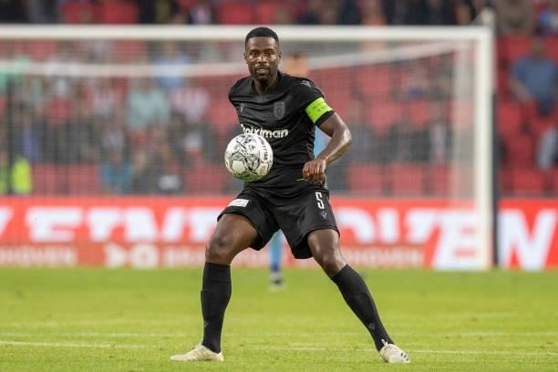 Fernando Varela of PAOK FC controls the ball during the Pre-Season Friendly match between PSV Eindhoven and PAOK FC at Philips Stadion on July 14,...