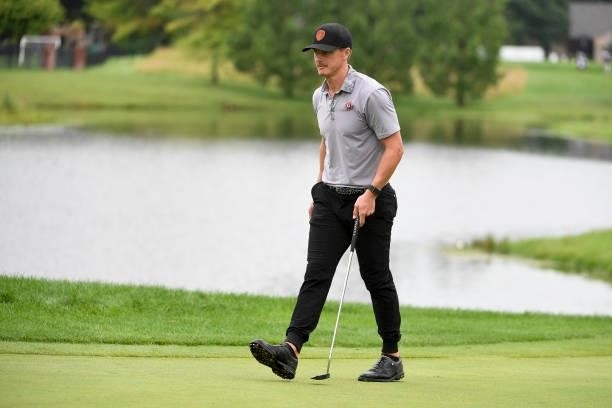 Blayne Barber at the 18th hole during the second round of the Memorial Health Championship presented by LRS at Panther Creek Country Club on July 16,...