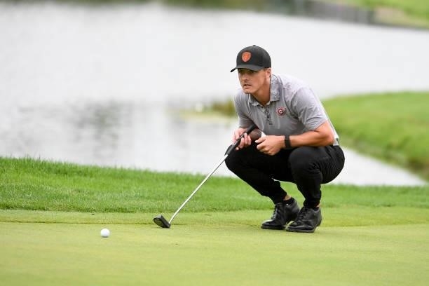 Blayne Barber at the 18th hole during the second round of the Memorial Health Championship presented by LRS at Panther Creek Country Club on July 16,...
